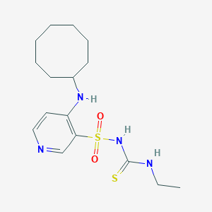 molecular formula C16H26N4O2S2 B142647 1-[4-(Cyclooctylamino)pyridin-3-yl]sulfonyl-3-ethylthiourea CAS No. 137783-17-6