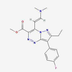 methyl 4-[(E)-2-(dimethylamino)vinyl]-7-ethyl-8-(4-fluorophenyl)pyrazolo[5,1-c][1,2,4]triazine-3-carboxylate