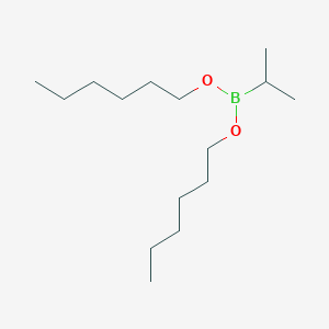 molecular formula C15H33BO2 B14264797 Dihexyl propan-2-ylboronate CAS No. 131410-27-0