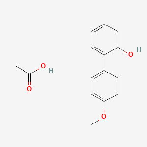 molecular formula C15H16O4 B14264836 Acetic acid;2-(4-methoxyphenyl)phenol CAS No. 135449-07-9