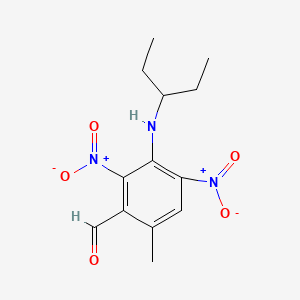 molecular formula C13H17N3O5 B14264847 Benzaldehyde, 3-((1-ethylpropyl)amino)-6-methyl-2,4-dinitro- CAS No. 132591-94-7
