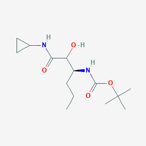 molecular formula C14H26N2O4 B1426485 HYDROXY-2-OXOETHYL]BUTYL]-,1,1-DIMETHYLETHYL ESTER CAS No. 856707-39-6
