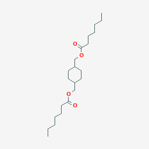 molecular formula C22H40O4 B142649 Heptanoic acid, 1,4-cyclohexanediylbis(methylene) ester CAS No. 125537-14-6