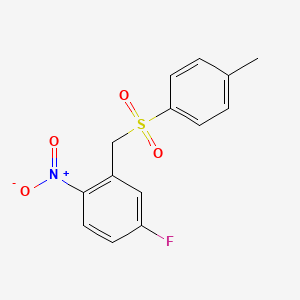 molecular formula C14H12FNO4S B14264902 Benzene, 4-fluoro-2-[[(4-methylphenyl)sulfonyl]methyl]-1-nitro- CAS No. 133191-70-5