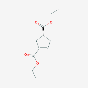 molecular formula C11H16O4 B14264970 Diethyl (1R)-cyclopent-3-ene-1,3-dicarboxylate CAS No. 189078-69-1