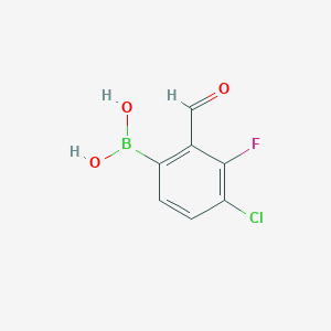 molecular formula C7H5BClFO3 B1426504 4-Chloro-3-fluoro-2-formylphenylboronic acid CAS No. 1451392-90-7