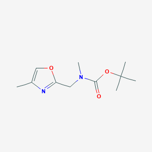 molecular formula C11H18N2O3 B1426506 叔丁基甲基((4-甲基恶唑-2-基)甲基)氨基甲酸酯 CAS No. 1373958-91-8