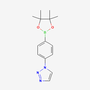 molecular formula C14H18BN3O2 B1426509 1-(4-(4,4,5,5-tetramethyl-1,3,2-dioxaborolan-2-yl)phenyl)-1H-1,2,3-triazole CAS No. 1101174-00-8