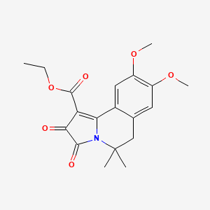 molecular formula C19H21NO6 B14265108 Ethyl 8,9-dimethoxy-5,5-dimethyl-2,3-dioxo-2,3,5,6-tetrahydropyrrolo[2,1-a]isoquinoline-1-carboxylate 