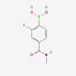 molecular formula C8H9BFNO3 B1426511 (2-Fluoro-4-(methylcarbamoyl)phenyl)boronic acid CAS No. 874289-23-3