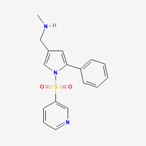molecular formula C17H17N3O2S B1426512 N-methyl-1-(5-phenyl-1-pyridin-3-ylsulfonylpyrrol-3-yl)methanamine CAS No. 881732-90-7