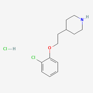 molecular formula C13H19Cl2NO B1426513 4-[2-(2-氯苯氧基)乙基]哌啶盐酸盐 CAS No. 1219957-65-9