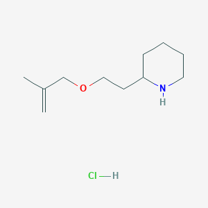 molecular formula C11H22ClNO B1426515 2-{2-[(2-Methyl-2-propenyl)oxy]ethyl}piperidine hydrochloride CAS No. 1219949-15-1