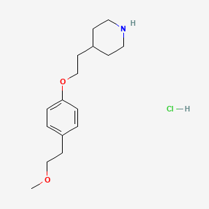 molecular formula C16H26ClNO2 B1426520 4-{2-[4-(2-Methoxyethyl)phenoxy]ethyl}piperidine hydrochloride CAS No. 1219964-34-7