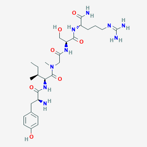 molecular formula C27H45N9O7 B14265203 L-Tyrosyl-L-isoleucyl-N-methylglycyl-L-seryl-N~5~-(diaminomethylidene)-L-ornithinamide CAS No. 183994-78-7