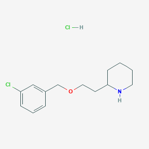 molecular formula C14H21Cl2NO B1426523 2-{2-[(3-Chlorobenzyl)oxy]ethyl}piperidine hydrochloride CAS No. 1220031-54-8