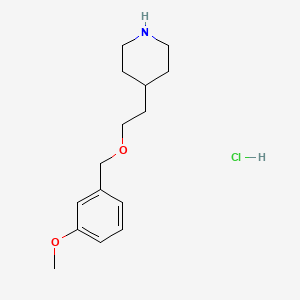 molecular formula C15H24ClNO2 B1426525 4-{2-[(3-Methoxybenzyl)oxy]ethyl}piperidine hydrochloride CAS No. 1220038-91-4
