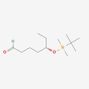 molecular formula C13H28O2Si B14265280 Heptanal, 5-[[(1,1-dimethylethyl)dimethylsilyl]oxy]-, (5S)- CAS No. 204381-35-1