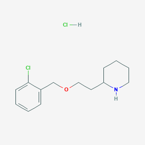 molecular formula C14H21Cl2NO B1426529 2-{2-[(2-Chlorobenzyl)oxy]ethyl}piperidine hydrochloride CAS No. 1219980-91-2