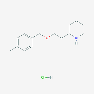 molecular formula C15H24ClNO B1426531 2-{2-[(4-Methylbenzyl)oxy]ethyl}piperidine hydrochloride CAS No. 1219980-88-7