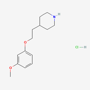 molecular formula C14H22ClNO2 B1426534 3-Methoxyphenyl 2-(4-piperidinyl)ethyl ether hydrochloride CAS No. 1220031-84-4