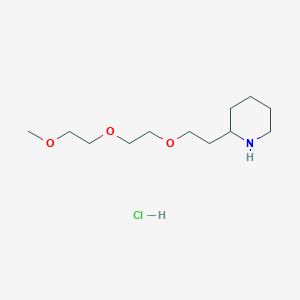 molecular formula C12H26ClNO3 B1426539 2-{2-[2-(2-Methoxyethoxy)ethoxy]ethyl}piperidine hydrochloride CAS No. 1219967-36-8