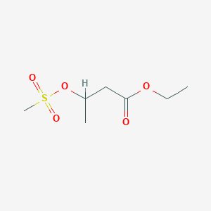 molecular formula C7H14O5S B14265434 Ethyl 3-[(methanesulfonyl)oxy]butanoate CAS No. 135679-24-2