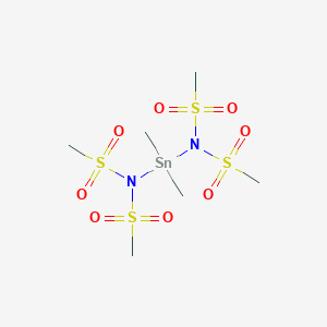 molecular formula C6H18N2O8S4Sn B14265472 N,N'-(Dimethylstannanediyl)bis[N-(methanesulfonyl)methanesulfonamide] CAS No. 137861-84-8