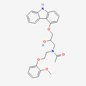 molecular formula C26H28N2O5 B1426556 N-[3-(9H-carbazol-4-yloxy)-2-hydroxypropyl]-N-[2-(2-methoxyphenoxy)ethyl]acetamide CAS No. 141353-76-6