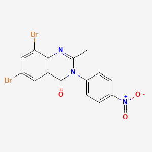 molecular formula C15H9Br2N3O3 B14265576 4(3H)-Quinazolinone, 6,8-dibromo-2-methyl-3-(4-nitrophenyl)- CAS No. 133764-68-8