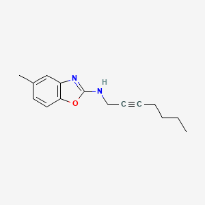 molecular formula C15H18N2O B14265579 N-(Hept-2-YN-1-YL)-5-methyl-1,3-benzoxazol-2-amine CAS No. 185613-43-8