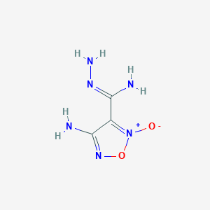 molecular formula C3H6N6O2 B14265649 N',4-diamino-2-oxido-1,2,5-oxadiazol-2-ium-3-carboximidamide 