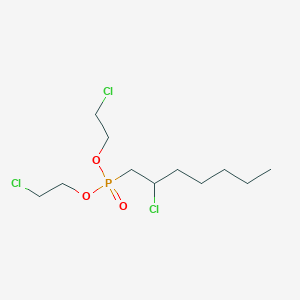 molecular formula C11H22Cl3O3P B14265666 Bis(2-chloroethyl) (2-chloroheptyl)phosphonate CAS No. 140173-22-4