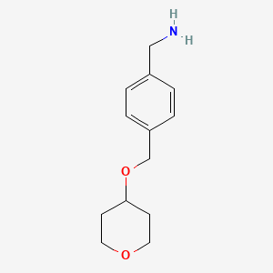 {4-[(Oxan-4-yloxy)methyl]phenyl}methanamine