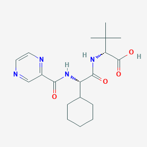 molecular formula C19H28N4O4 B1426570 D-Valine, (2S)-2-cyclohexyl-N-(2-pyrazinylcarbonyl)glycyl-3-methyl- CAS No. 1033882-31-3