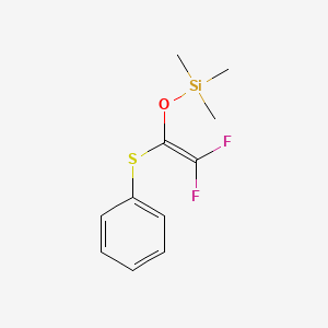 molecular formula C11H14F2OSSi B14265727 Silane, [[2,2-difluoro-1-(phenylthio)ethenyl]oxy]trimethyl- CAS No. 169199-37-5