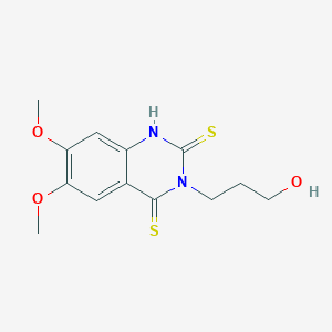 molecular formula C13H16N2O3S2 B14265744 3-(3-Hydroxypropyl)-6,7-dimethoxyquinazoline-2,4(1H,3H)-dithione CAS No. 138400-09-6