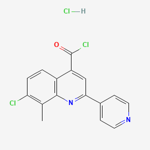 molecular formula C16H11Cl3N2O B1426578 7-Chloro-8-methyl-2-(pyridin-4-yl)quinoline-4-carbonyl chloride hydrochloride CAS No. 1332530-76-3
