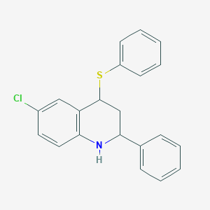 molecular formula C21H18ClNS B14265879 Quinoline, 6-chloro-1,2,3,4-tetrahydro-2-phenyl-4-(phenylthio)- CAS No. 184226-22-0