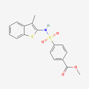 molecular formula C17H15NO4S2 B1426588 Methyl 4-[(3-methyl-1-benzothiophen-2-yl)sulfamoyl]benzoate CAS No. 1104631-31-3