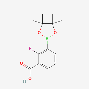 molecular formula C13H16BFO4 B1426592 2-Fluoro-3-(4,4,5,5-tetramethyl-1,3,2-dioxaborolan-2-yl)benzoic acid CAS No. 1373168-89-8