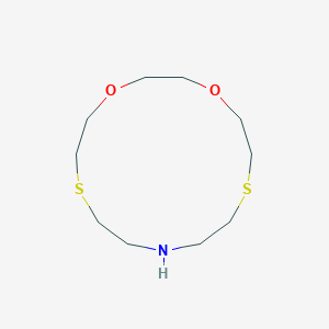 molecular formula C10H21NO2S2 B14265920 1,4-Dioxa-7,13-dithia-10-azacyclopentadecane CAS No. 150602-89-4