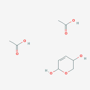 molecular formula C9H16O7 B14265934 acetic acid;3,6-dihydro-2H-pyran-3,6-diol CAS No. 139747-13-0
