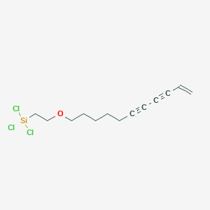 molecular formula C13H17Cl3OSi B14265946 Trichloro{2-[(undec-10-ene-6,8-diyn-1-yl)oxy]ethyl}silane CAS No. 138454-54-3