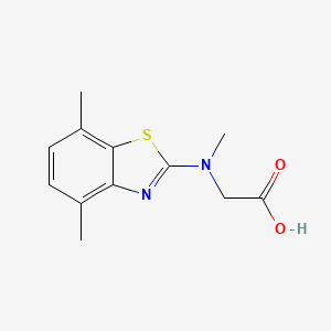 molecular formula C12H14N2O2S B1426595 N-(4,7-dimethyl-1,3-benzothiazol-2-yl)-N-methylglycine CAS No. 1351620-60-4