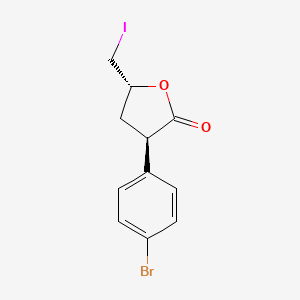 molecular formula C11H10BrIO2 B14265983 (3R,5R)-3-(4-Bromophenyl)-5-(iodomethyl)oxolan-2-one CAS No. 188943-75-1