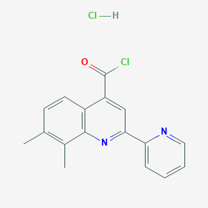 molecular formula C17H14Cl2N2O B1426599 7,8-Dimethyl-2-(pyridin-2-yl)quinoline-4-carbonyl chloride hydrochloride CAS No. 1332528-38-7