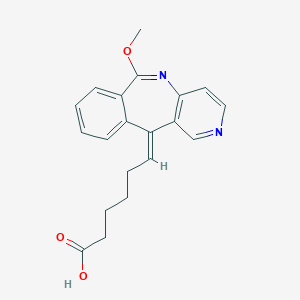 molecular formula C20H20N2O3 B142660 Hexanoic acid, 6-(6-methoxy-11H-pyrido(4,3-c)(2)benzazepin-11-ylidene)-, (E)- CAS No. 127654-04-0