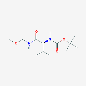 molecular formula C13H26N2O4 B14266047 Carbamic acid, [(1S)-1-[(methoxymethylamino)carbonyl]-2-methylpropyl]methyl-, 1,1-dimethylethyl ester 