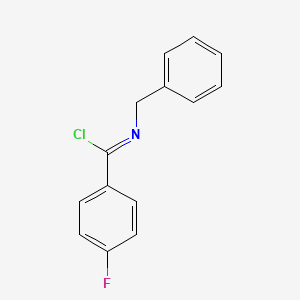 molecular formula C14H11ClFN B14266080 N-Benzyl-4-fluorobenzene-1-carboximidoyl chloride CAS No. 185751-21-7